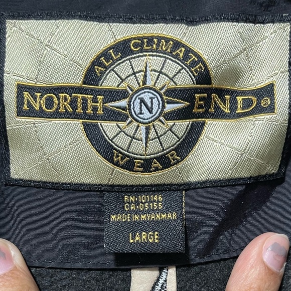 North End Pro Club Black Fleece Quarter-Zip Pullover - Size Large - Picture 9 of 16